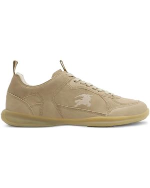 Burberry Leather Matrix Trainers - Brown