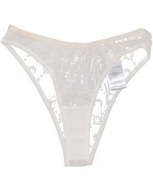 Marine Serre Recycled Mesh Flock High-Cut Knickers - White
