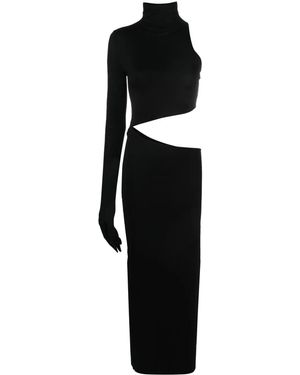 MANURI Tetris Cut-Out Midi Dress - Black