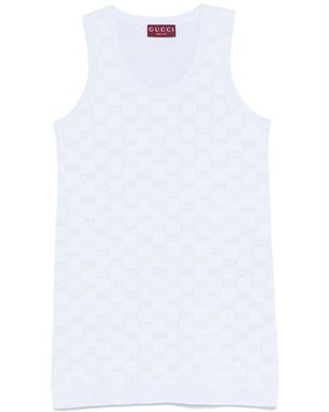 Gucci Mini-Jurk Met Monogram-Logo - Wit