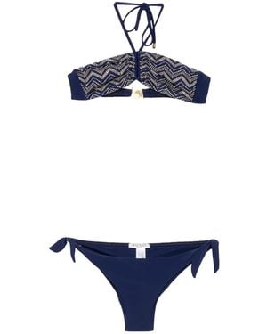 Balmain Embellished Bikini - Blue