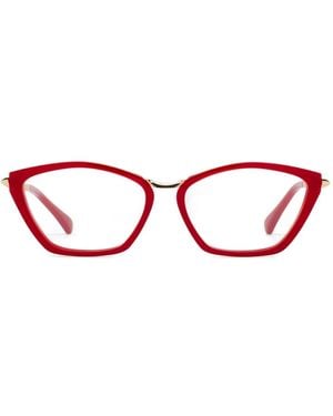 Max Mara Eyewear Brille Mit Geometrischem Gestell - Rot