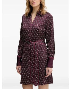 Guess Blerta 4G-Print Belted Mini Dress - Purple