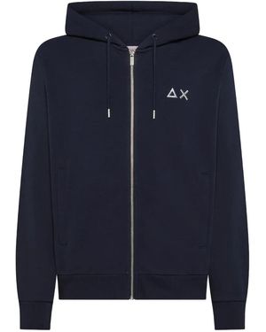 Sun 68 Zipped Hoodie - Blue