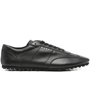 Marni Zapatillas de piel con cordones - Negro