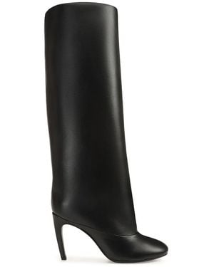 Sergio Rossi 90Mm Leather Boots - Black