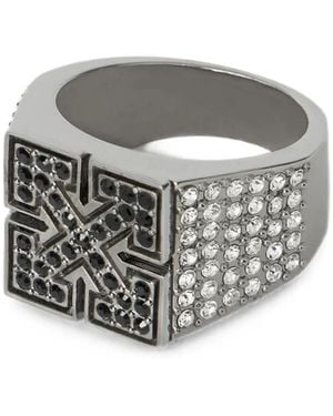 Off-White c/o Virgil Abloh Strass-Embellished Arrow Ring - Grey