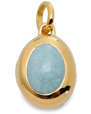 Monica Vinader March Birthstone Aquamarine Locket - Blue