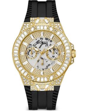 Guess Crystal-Embellished 44Mm Watch - Metallic