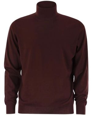 Fedeli Turtle-Neck Jumper - Red