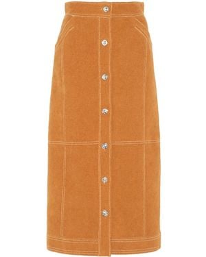 Barrie Falda Midi Con Cintura Alta - Naranja