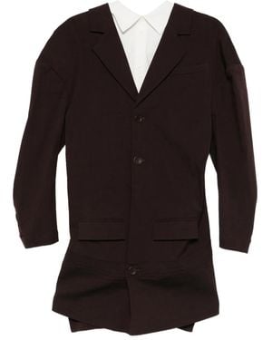 Issey Miyake Blazer Like Torso En Laine - Black