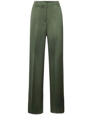 Blanca Vita Pressed-Crease Palazzo Pants - Green