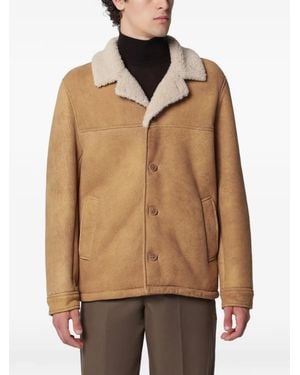Salvatore Santoro Kali Shearling-Collar Leather Jacket - Natural