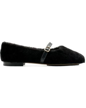 Lottusse Randa Buckle-Strap Ballet Flats - Black