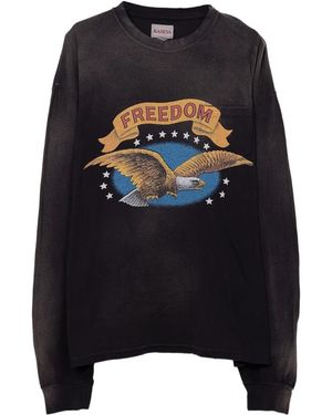 KAMIYA Eagle-Graphic Long-Sleeved Sweatshirt - Black