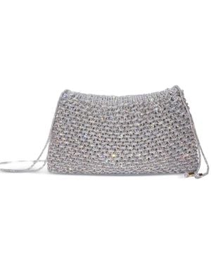 HIBOURAMA Penelope Crystal-Embellished Shoulder Bag - Grey