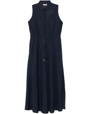Herno ドローストリング シャツドレス - ブルー
