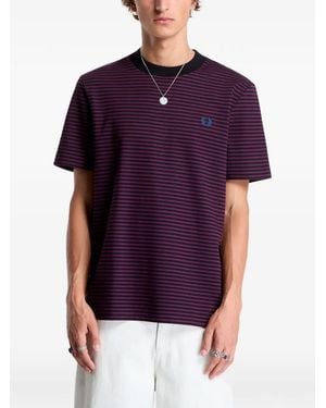 Fred Perry Camiseta A Rayas - Morado
