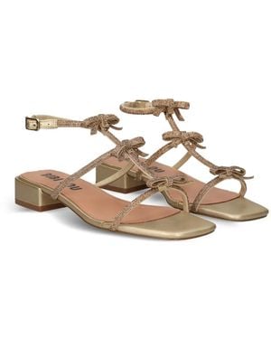 Bibi Lou Poline Bow-Detail Sandals - Metallic