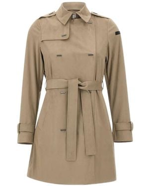 Rrd Double-Breasted Belted Trench Coat - Natural