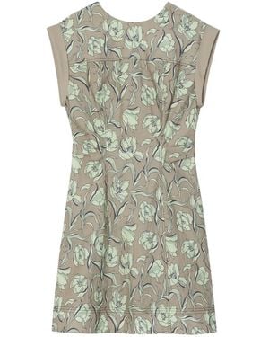 3.1 Phillip Lim Floral Tie Back Mini Dress - Green