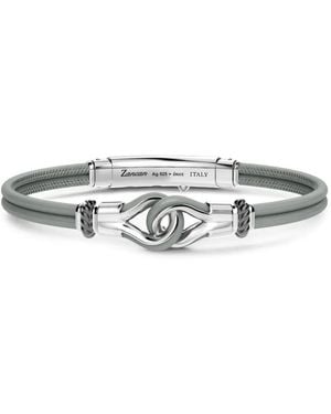 Zancan Armband Met Gegraveerd Logo - Wit
