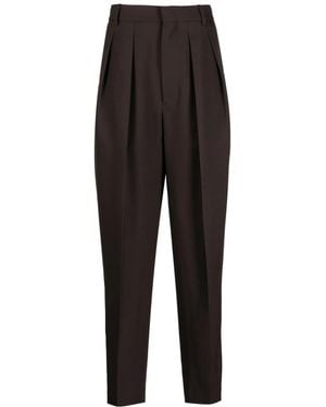 Random Identities Tapered Box-Pleated Trousers - Black