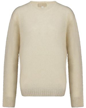 120% Lino Crew-Neck Long-Sleeve Jumper - White