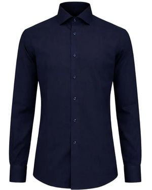 Franzese Collection Pointed-Collar Long-Sleeves Shirt - Blue
