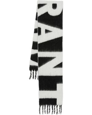 Isabel Marant Loliana Sjaal Met Logo-Jacquard - Wit