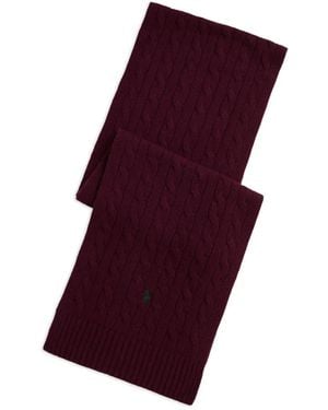 Polo Ralph Lauren Cable-Knit Scarf - Purple