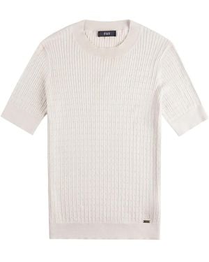 Fay T-Shirt Con Lavorazione Intrecciata - Bianco
