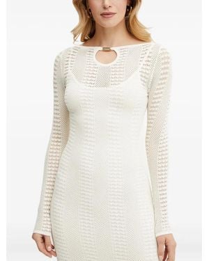 Marciano Emma Cut-Out Long-Sleeve Midi Dress - White