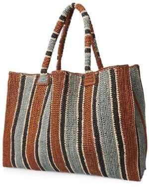Gabriele Frantzen Striped Crocheted Tote Bag - Brown