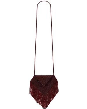 Victoria Beckham Manhattan Beaded Clutch Bag - White