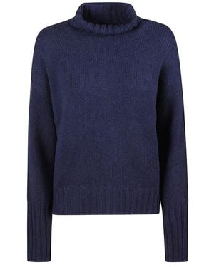 Aragona Cashmere Roll-Neck Sweater - Blue