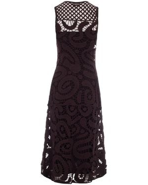 Pinko Sleeveless Crochet-Detail Dress - White