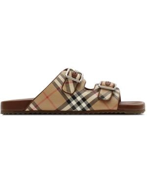 Burberry Urchin Sandalen Mit Check - Braun