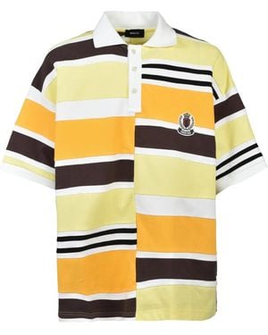 BREATH Panelled Horizontal-Striped Polo Shirt - Yellow