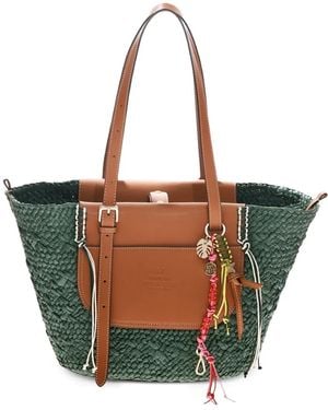 CUBA LAB Bolso Shopper Tropicana Tejido - Verde