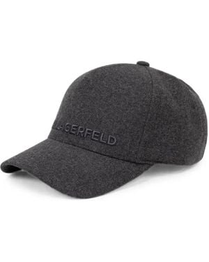 KARL LAGERFELD Embroidered-Logo Baseball Cap - Gray