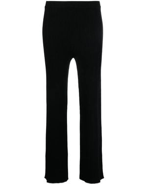Aeron Straight-Leg Rib-Knit Pants - Black