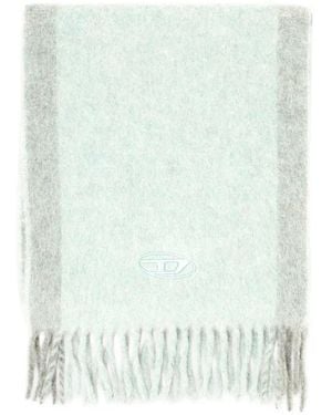 DIESEL Oval D Fringed Scarf - Blue