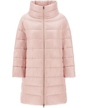 Herno Plumífero Con Cuello Alto - Rosa