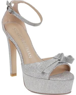Stuart Weitzman 145mm Bow-embellished Platform Sandals - グレー
