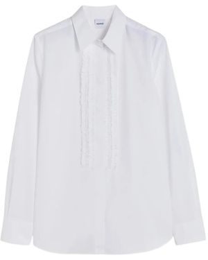 Aspesi Katoenen Shirt Met Ruches - Wit