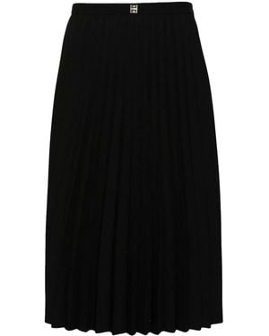 Givenchy 4G-Plaque Pleated Midi Skirt - Black