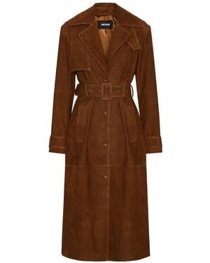 ROTATE BIRGER CHRISTENSEN Suede Trenchcoat - Brown