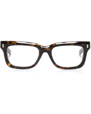 Gucci トータスシェル スクエア眼鏡フレーム - ブラウン